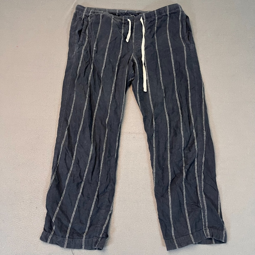 Gap Men's Lg Blue‎ Striped Sleepwear Lounge Pajama Pants 100% Cotton Drawstring